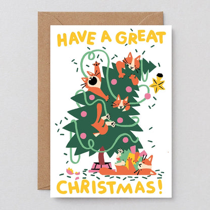 Great Christmas Cats Embossed Holiday Card · Wrap