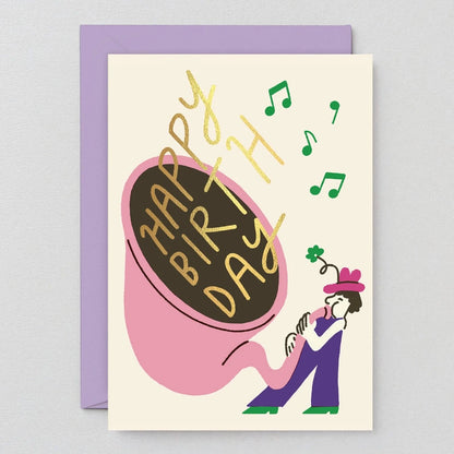 Happy Birthday Tuba Greetings Card · Wrap