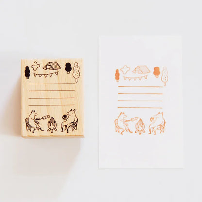 Campfire Wooden Stamp · Hello Studio