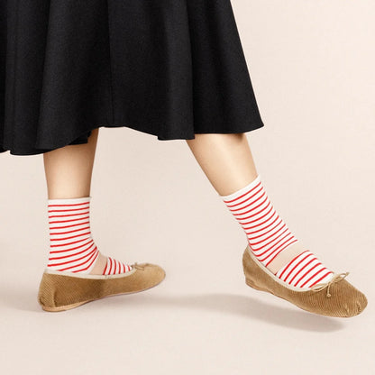 Nautical Stripe Crew / Pink-Red · Hansel+Basel