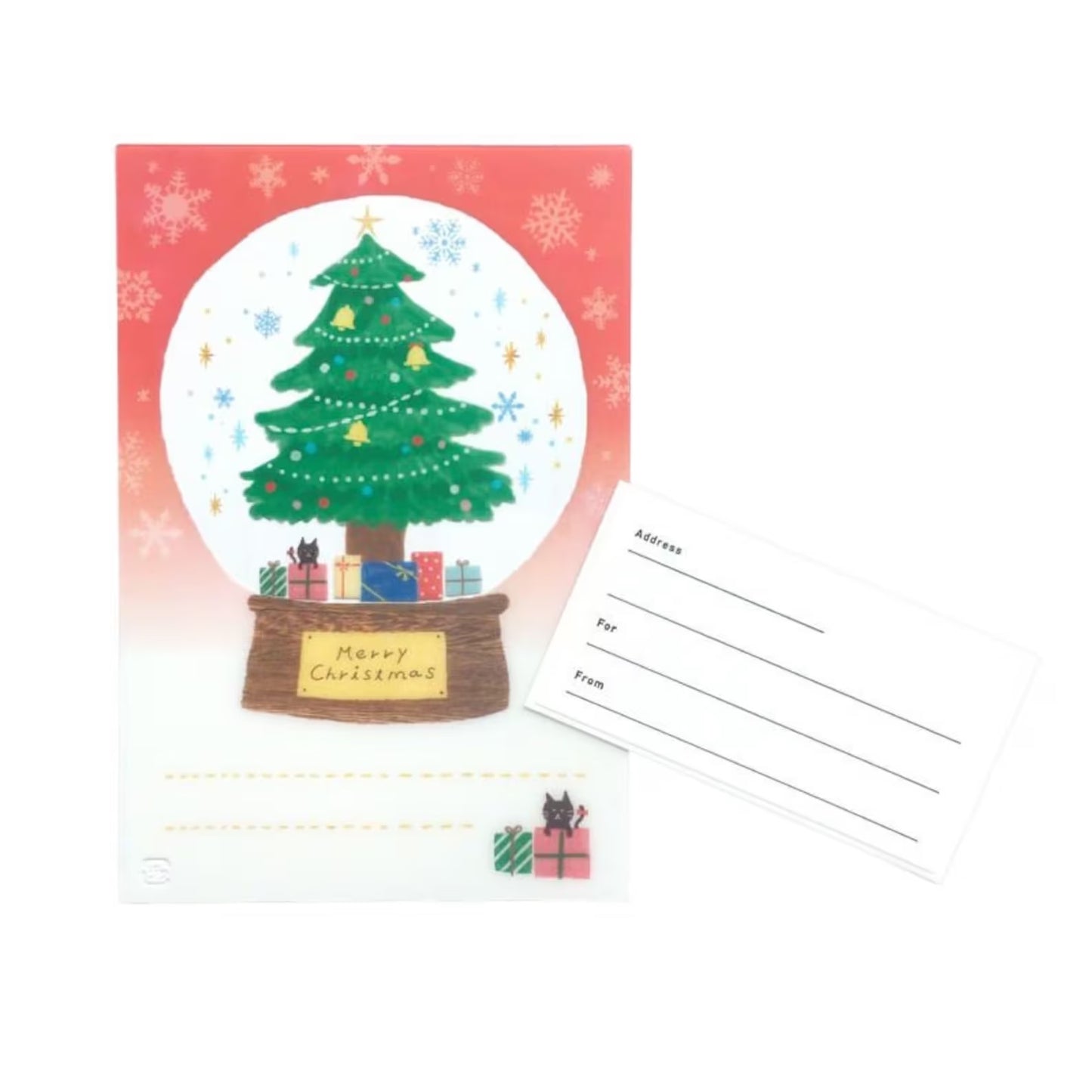 Snowglobe Christmas Tree Clear Postcard · Furukawashiko
