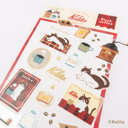 Black Coffee Kalita Foil Sticker Sheet · Furukawashiko
