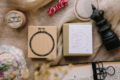 Circle Embroidery Hoop Rubber Stamp · OURS Studio