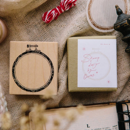 Circle Embroidery Hoop Rubber Stamp · OURS Studio