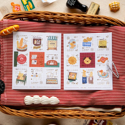 Bakery Cheers Stamp Sticker Sheet · OURS Studio