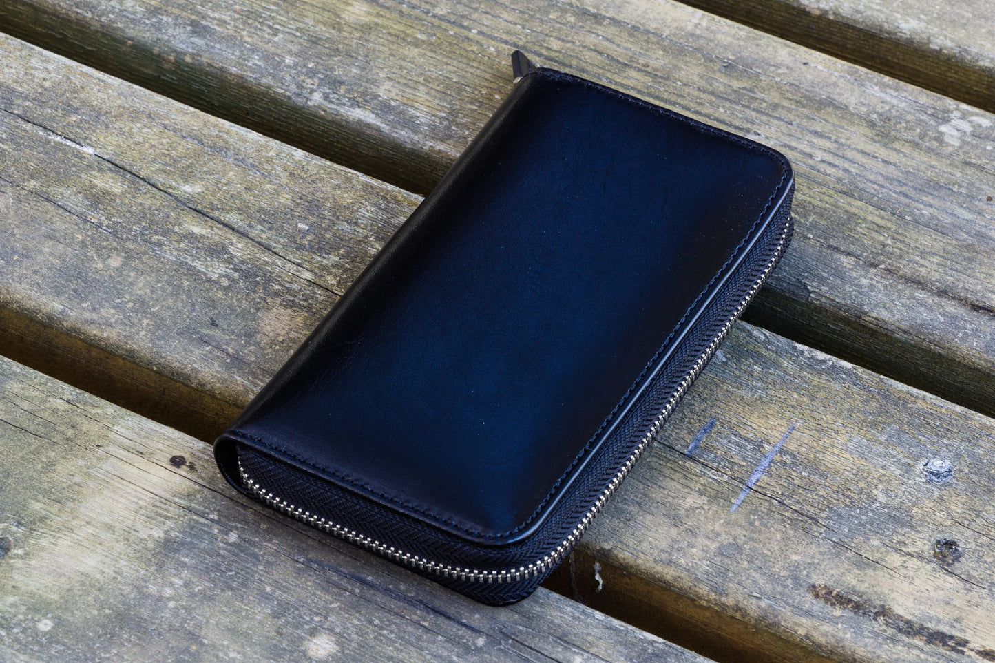 Black 3 Slots Leather Zippered Pen Case · Galen Leather Co.