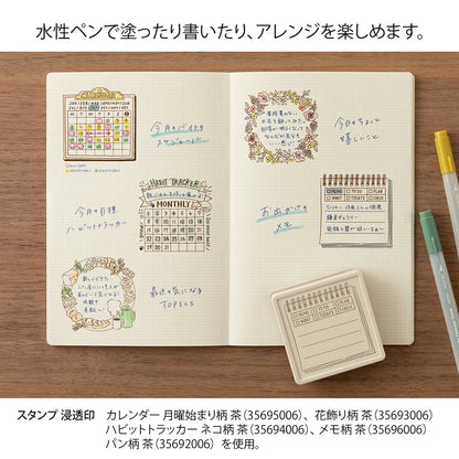 Memo Soft Color Pre-Inked Paintable Stamp · Midori