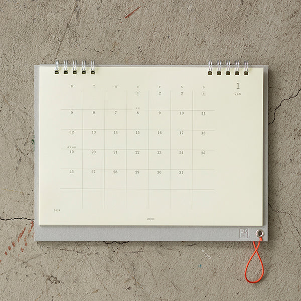 midori calendar minimal creme color spiral  paper