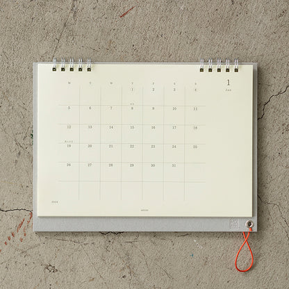 midori calendar minimal creme color spiral  paper
