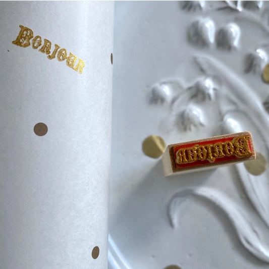 Petite Bonjour Wooden Stamp・Mon petit artiste