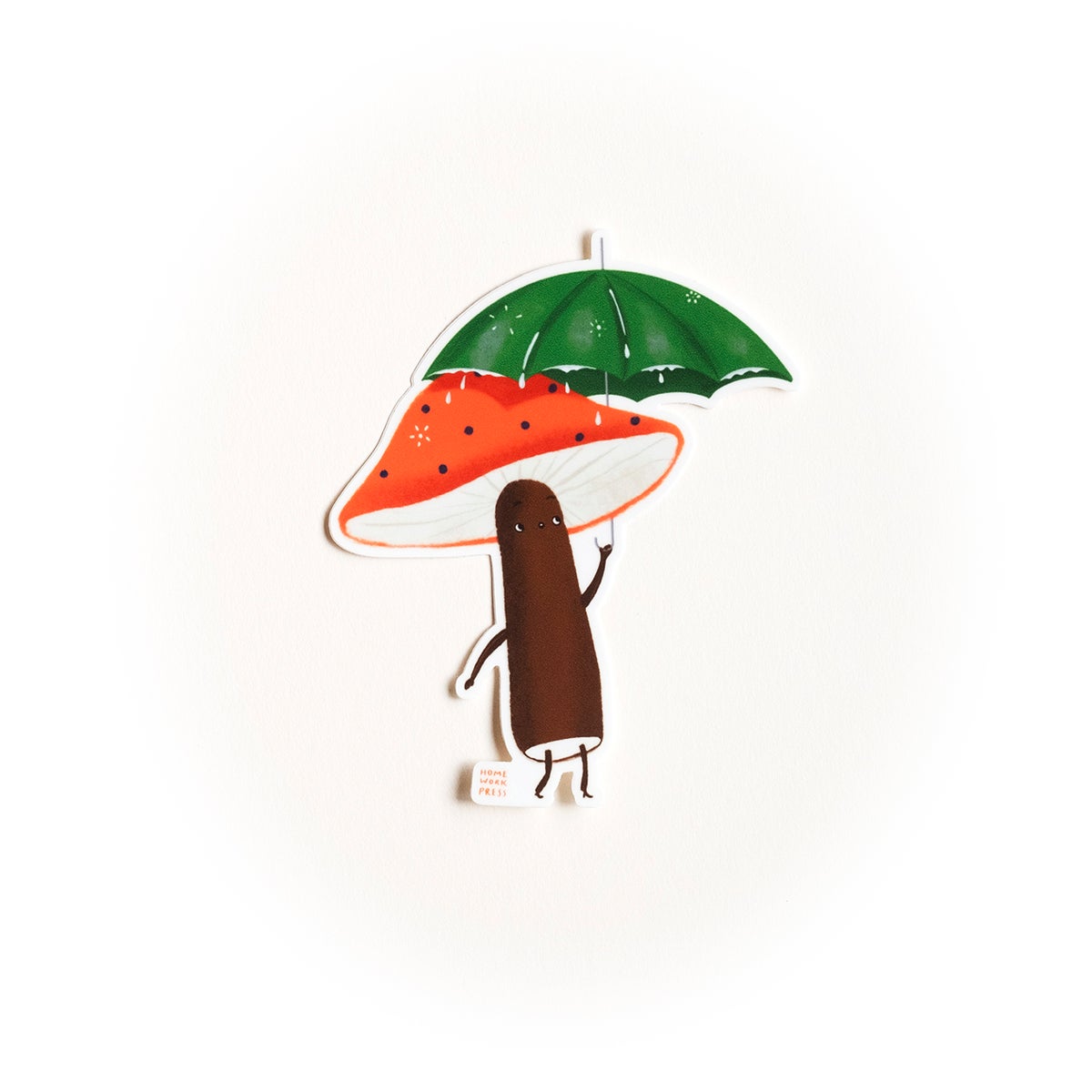 Mushroom Umbrella Sticker · Homework Letterpress Studio