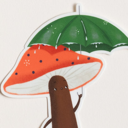 Mushroom Umbrella Sticker · Homework Letterpress Studio