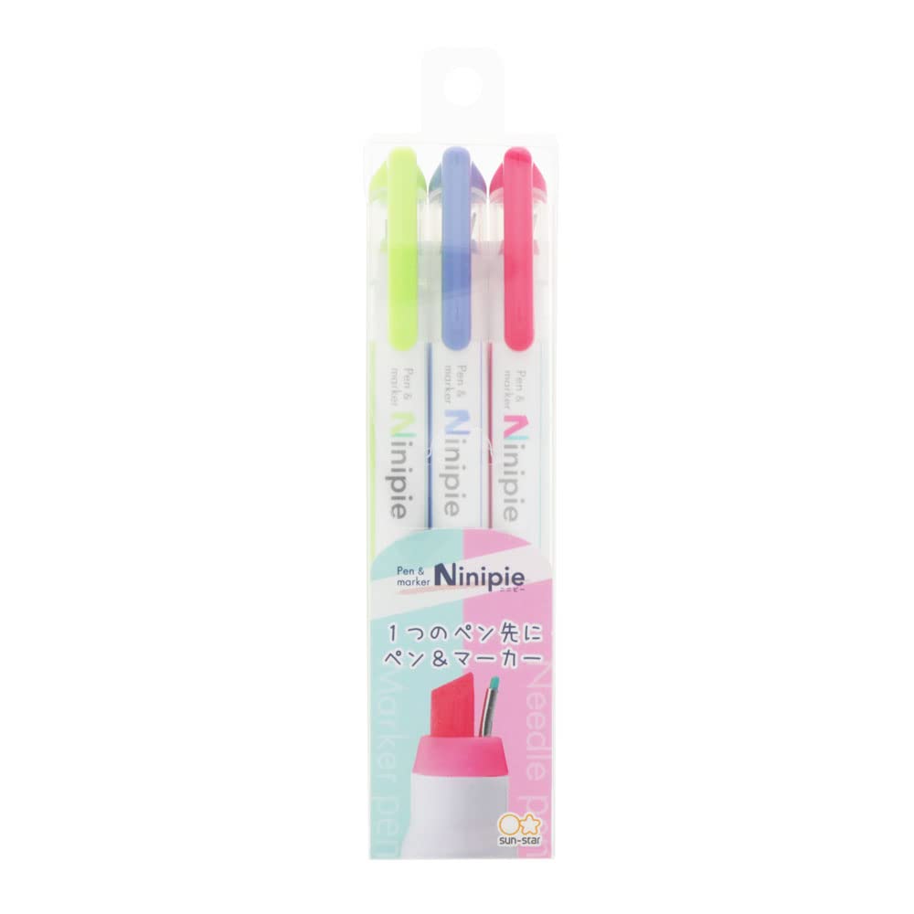 Ninipie Dual Tip Highlighter 3-Piece Set · sun-star