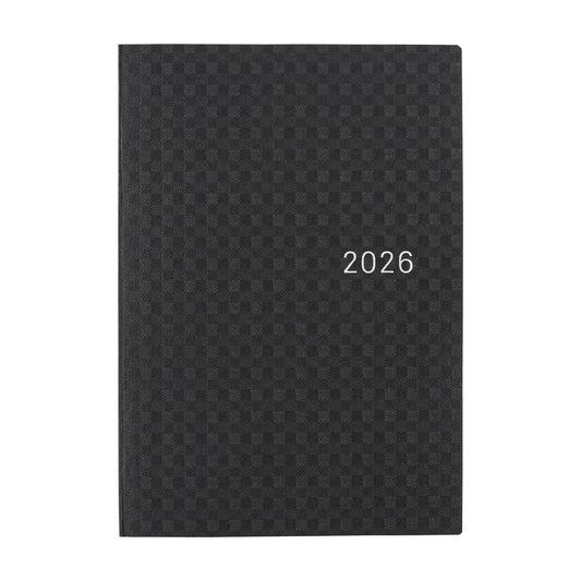 2026 Hobonichi Techo A6 English HON Paper Series: Black Gingham 《January Start | English | A6》
