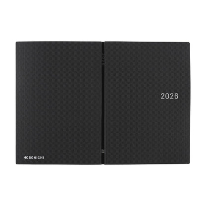 2026 Hobonichi Techo A6 English HON Paper Series: Black Gingham 《January Start | English | A6》
