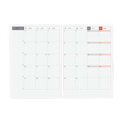 2026 Hobonichi Techo A6 English HON Paper Series: Black Gingham 《January Start | English | A6》