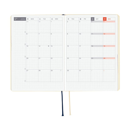 2026 Hobonichi Techo A6 English HON Slash / Ivory《January Start | English | A6》