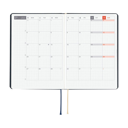 2026 Hobonichi Techo A6 English HON Slash / Navy Blue《January Start | English | A6》