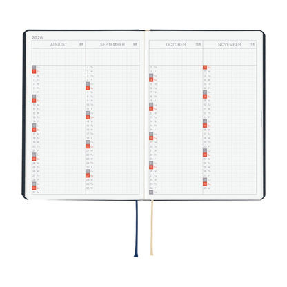2026 Hobonichi Techo A6 English HON Slash / Navy Blue《January Start | English | A6》