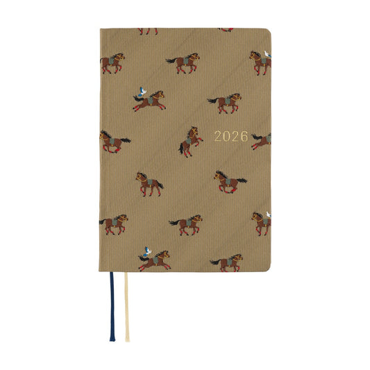 2026 Hobonichi Techo A6 HON / Bow & Tie: Galloping Horses《January Start | English | A6》