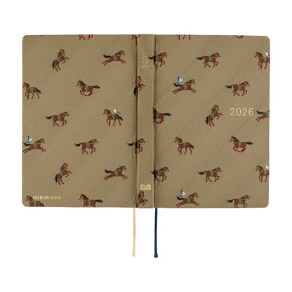 2026 Hobonichi Techo A6 HON / Bow & Tie: Galloping Horses《January Start | English | A6》