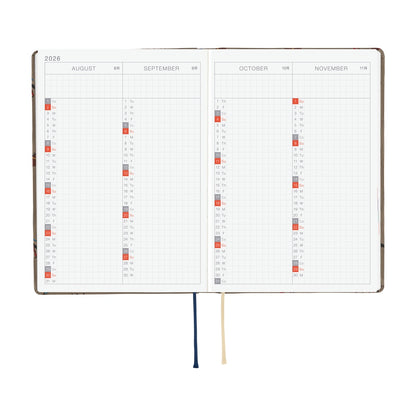 2026 Hobonichi Techo A6 HON / Bow & Tie: Galloping Horses《January Start | English | A6》