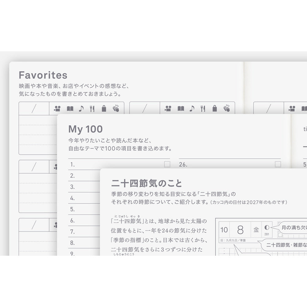 2027 Hobonichi Techo Japanese Original Avec Books《A6 size/Daily 6-month x 2 book set/Jan start/Mon start》