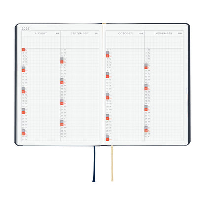 2027 Hobonichi HON Slash (Navy)《ENG/A6/Daily/Jan start/Mon start》