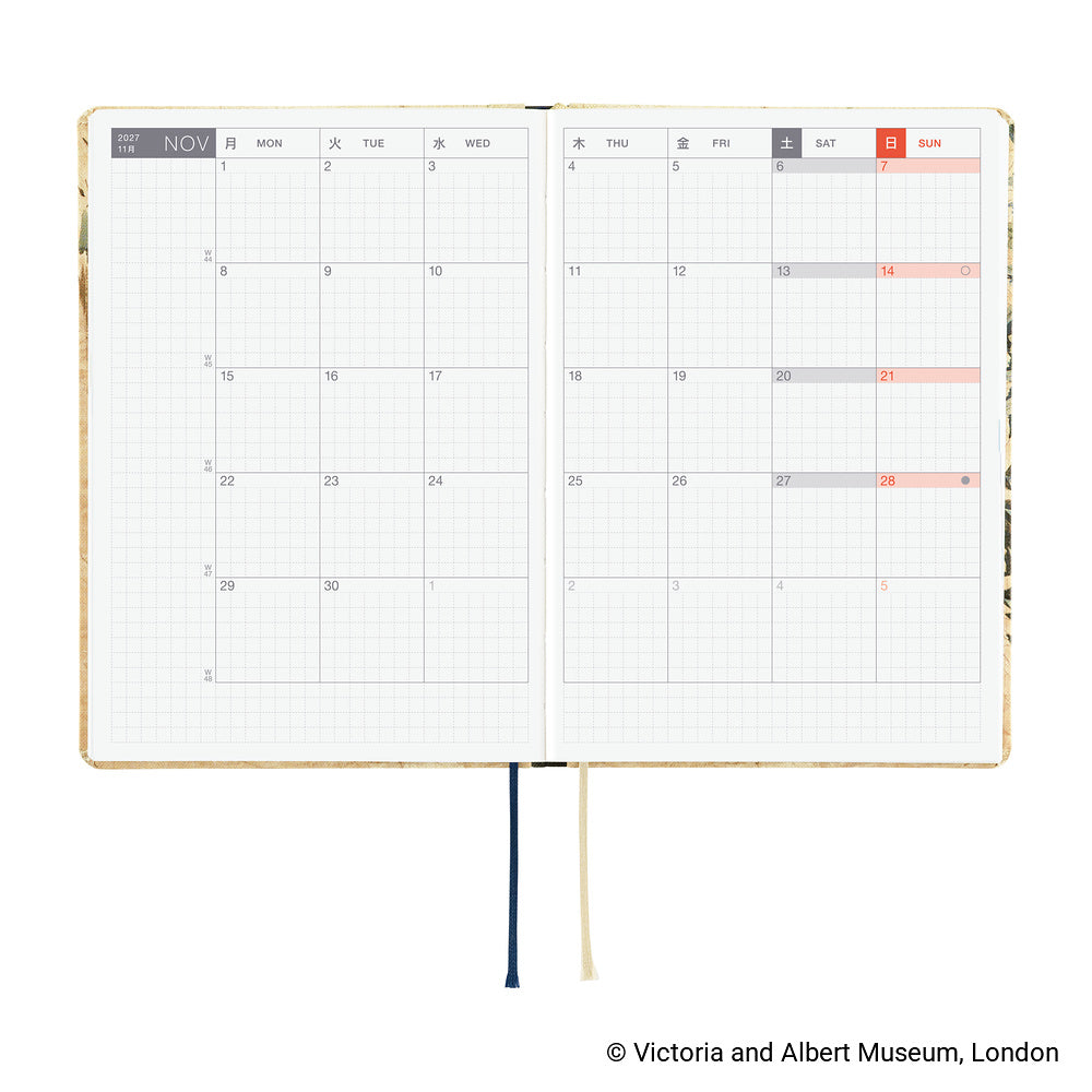 2027 Hobonichi HON V&A Series: Vine《ENG/A6/Daily/Jan start/Mon start》