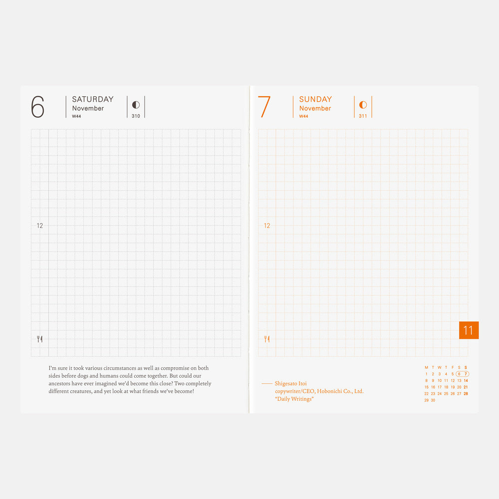 2027 Hobonichi Techo English Planner Book《A6 size/Daily/Jan start/Mon start》