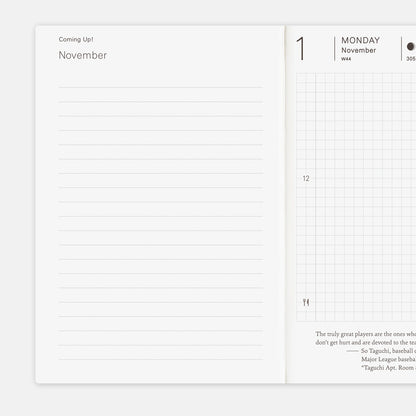2027 Hobonichi Techo English Planner Book《A6 size/Daily/Jan start/Mon start》