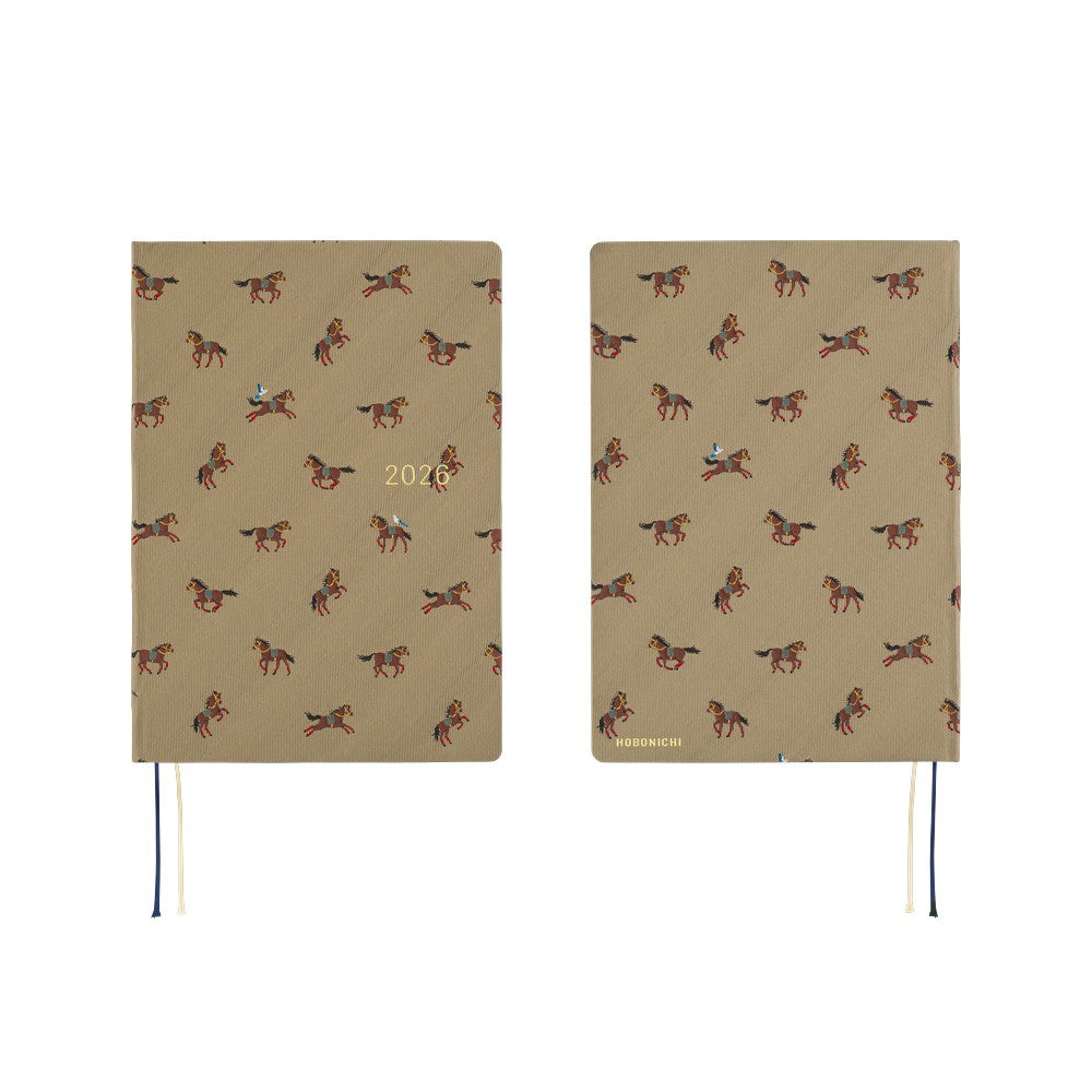 2026 Hobonichi Techo A5 English HON / Bow & Tie: Galloping Horses《January Start | English | A5》