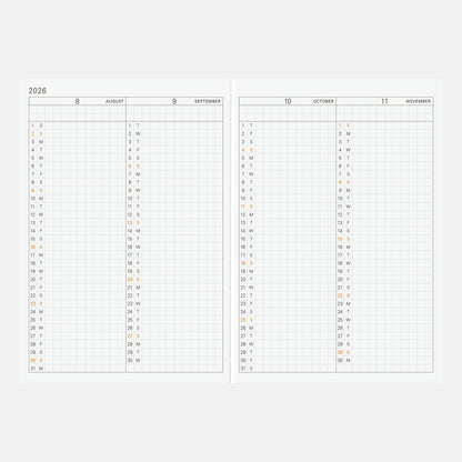 2026 Hobonichi Techo English Planner Book《January Start | English | A6》