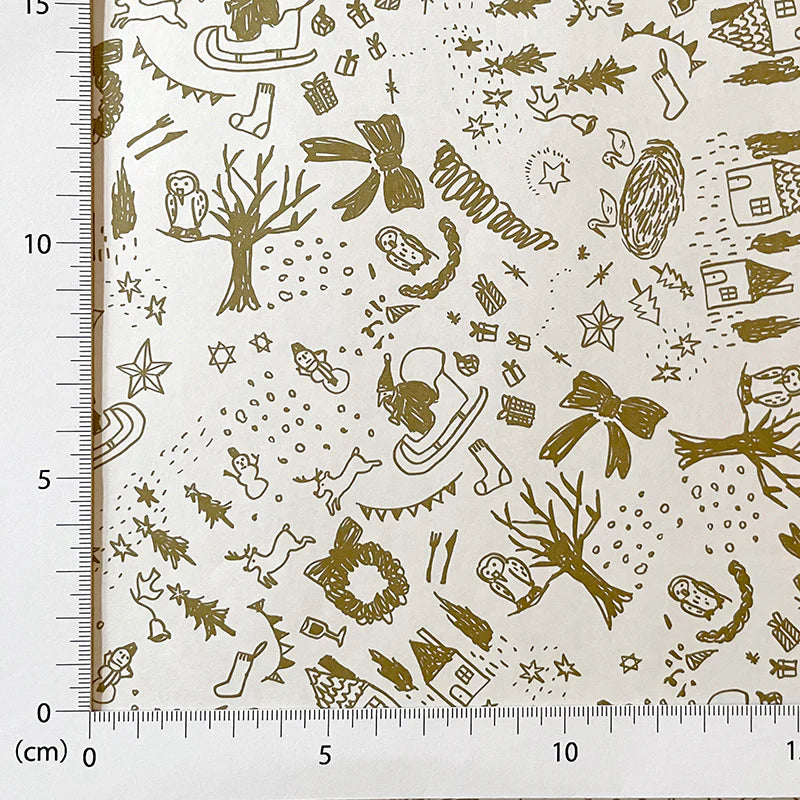 Holiday's Gold Forest Wrapping Paper · Regaro Papiro