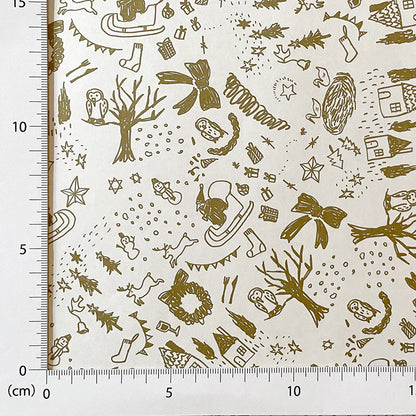 Holiday's Gold Forest Wrapping Paper · Regaro Papiro