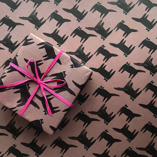 Black Cats Brown Wrapping Paper · Regaro Papiro