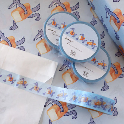 Bread and Wolf Pattern Washi Tape · Regaro Papiro
