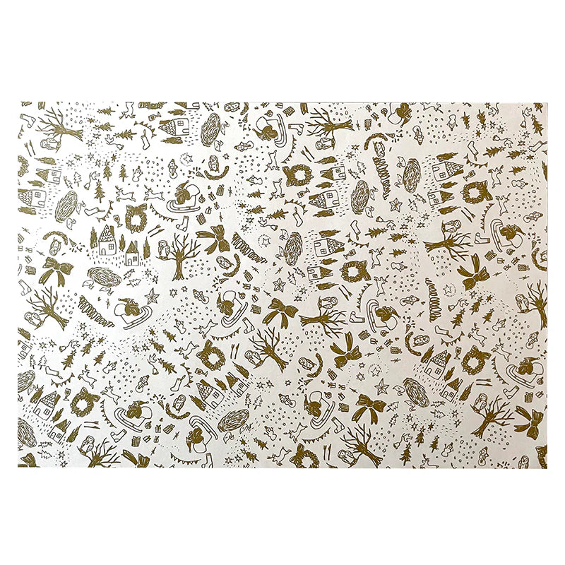 Holiday's Gold Forest Wrapping Paper · Regaro Papiro