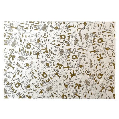 Holiday's Gold Forest Wrapping Paper · Regaro Papiro