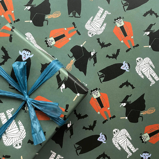 Monster Pattern Wrapping Paper · Regaro Papiro