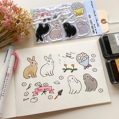 Moriyama x Schinako Fluffy Frames 002 Clear Stamps · Sakuralala