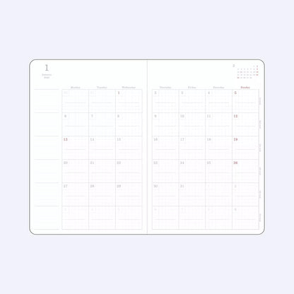 2025 Stalogy A5 Slim Black Monthly Diary