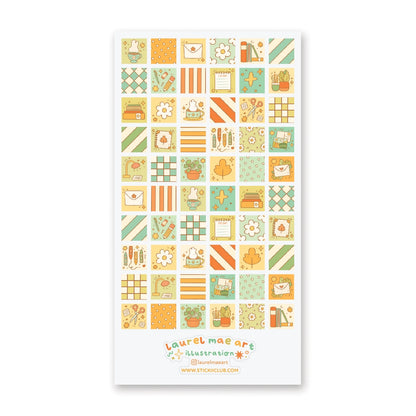Cozy Desk Patchwork Sticker Sheet · STICKII
