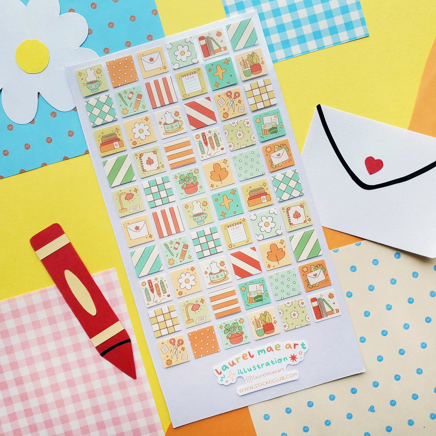 Cozy Desk Patchwork Sticker Sheet · STICKII