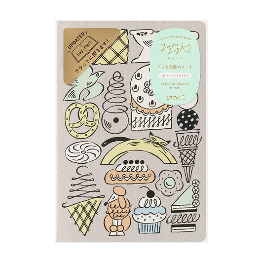 Sweets & Animals Yuru Log B6 Notebook · Midori