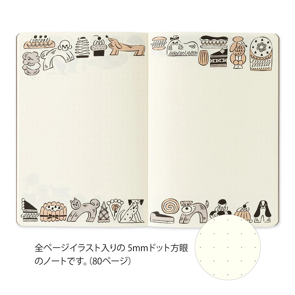 Sweets & Animals Yuru Log B6 Notebook · Midori