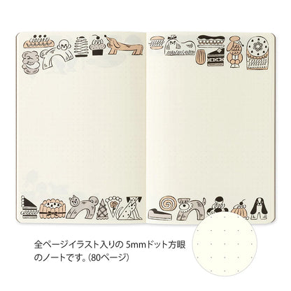 Sweets & Animals Yuru Log B6 Notebook · Midori