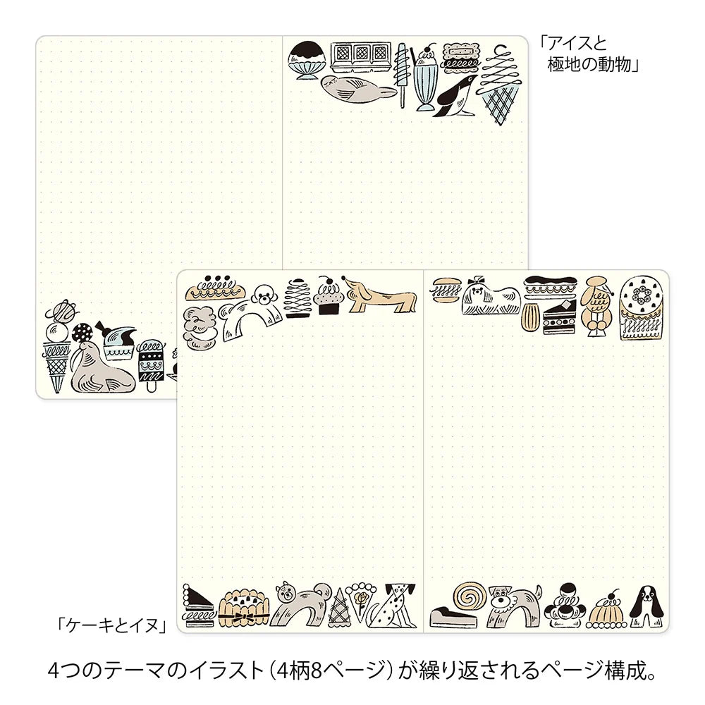 Sweets & Animals Yuru Log B6 Notebook · Midori