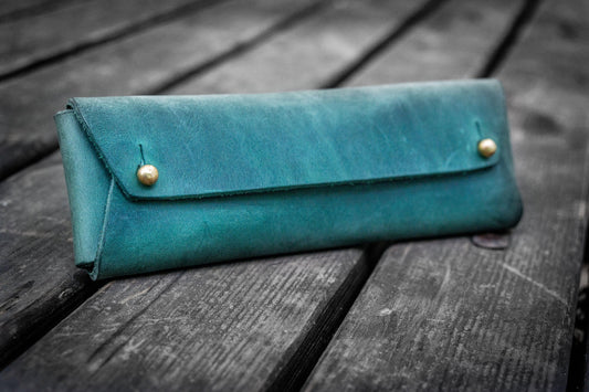 Student Leather Pencil Pouch / C.H. Forest Green · Galen Leather Co.