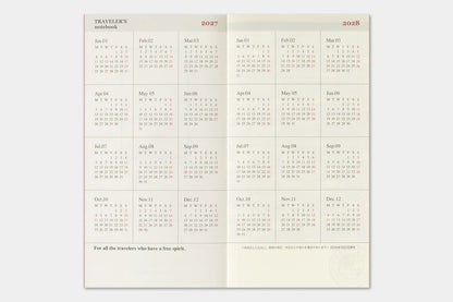 2027 TRAVELER'S Diary Monthly (Regular Size)